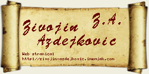 Živojin Azdejković vizit kartica